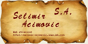 Selimir Aćimović vizit kartica